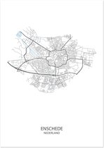 Poster Enschede | Plattegrond | 29,7 x 42,0 cm (A3)