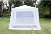 Tuin prieel Pampe 2 - In staal polyester canvas - 3 x 3 m - Wit
