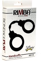 Rimba Bondage Play Politie handboeien van siliconen - zwart