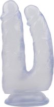 Dubbele Penetratie Dildo 18 cm en 17 cm - transparant