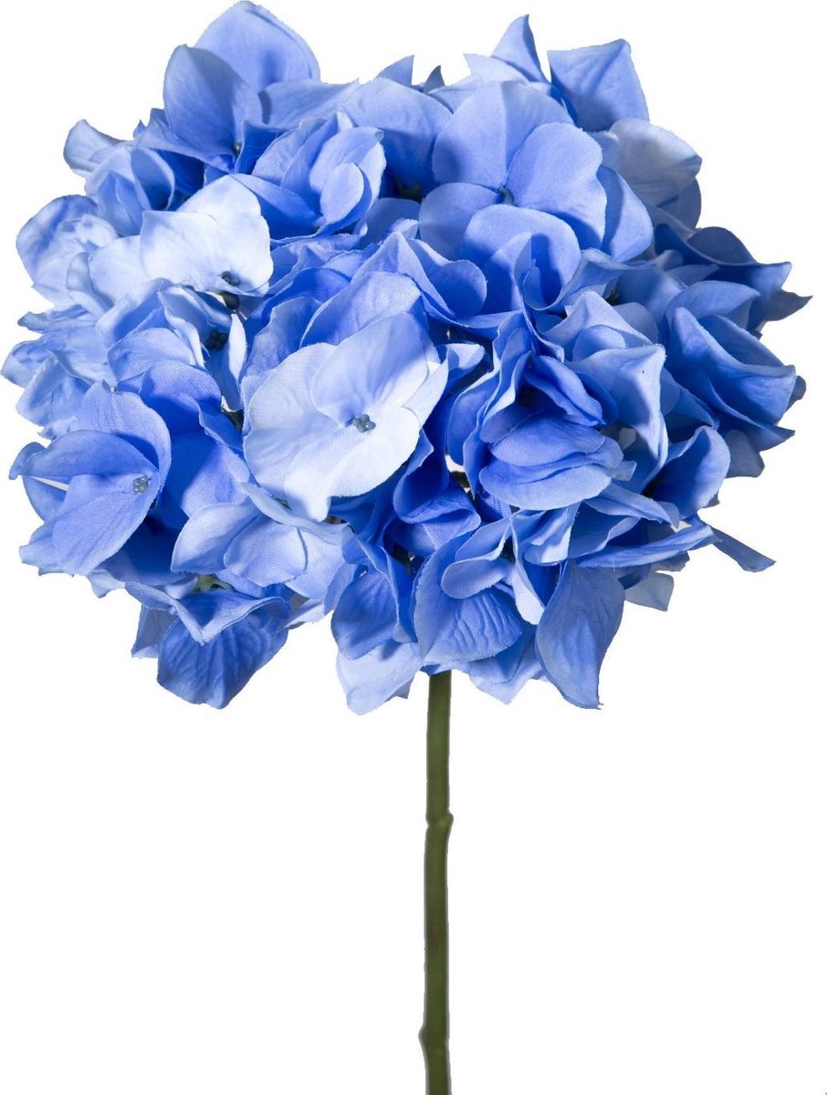 Viv! Home Luxuries Hortensia - zijden bloem - blauw - 48cm