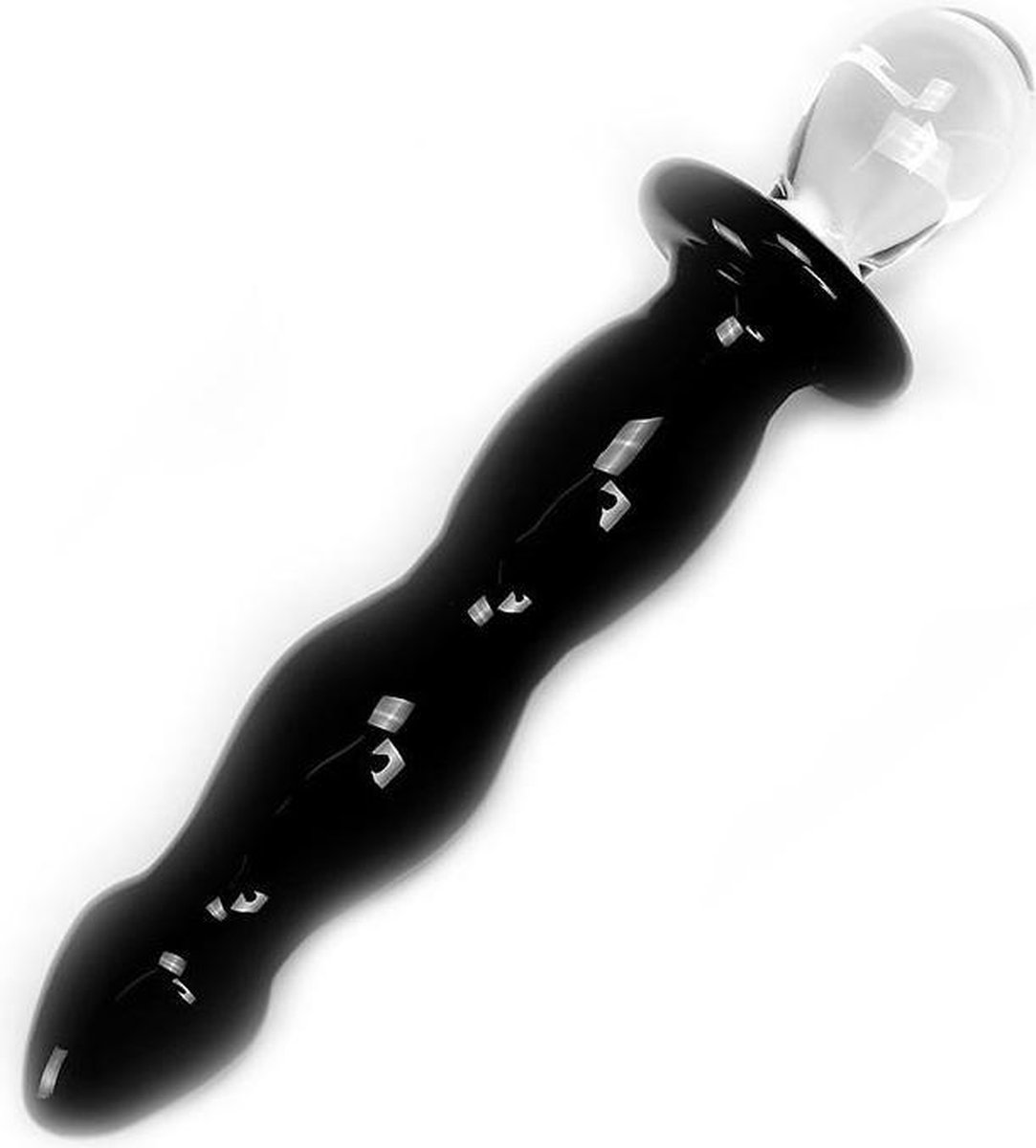 Glazen Dildo Deluxe - zwart