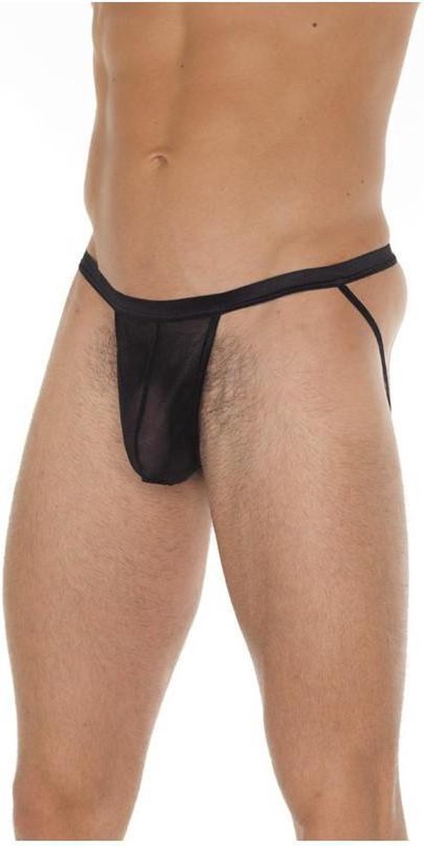 Transparante jockstrap slip - zwart