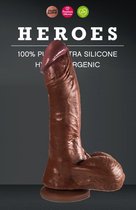 Heroes Dildo met zuignap 19 cm - bruin