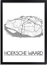 DesignClaud Hoeksche Waard Plattegrond poster A3 + Fotolijst zwart