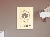 HOUTEN WANDDECORATIE - POSTER Leeuw - POSTER - Lion- Natural wood - KINDERKAMER - SLAAPKAMER - MUURDECORATIE - CADEAU - DECORATIE BABY - INTERIEUR- MUUR- WAND - HOUT - UNIEK - NATU