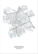 Poster Groningen | Plattegrond | 29,7 x 42,0 cm (A3)