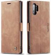 CaseMe - Samsung Galaxy Note 10 Plus hoesje - Wallet Book Case - Magneetsluiting - Licht Bruin