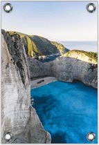 Tuinposter –Navagio Beach - Zakynthos - Griekenland– 80x120  Foto op Tuinposter (wanddecoratie voor buiten en binnen)