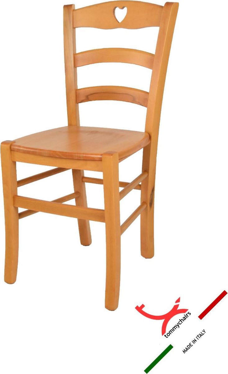 Tommychairs Cuore - Eetkamerstoel - 1 Stuk - Bruin - Hout