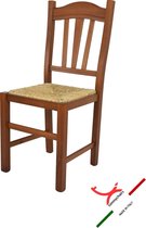 Tommychairs Silvana - Eetkamerstoel - 1 Stuk - Licht Walnoot - Rotan