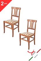 Tommychairs Artemisia - Eetkamerstoelen - Set van 2 - Licht Walnoot - Stof & Hout