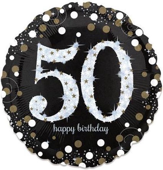 Jumbo Sparkling Birthday 50 Foil Balloon P40 packed 71 x 71c