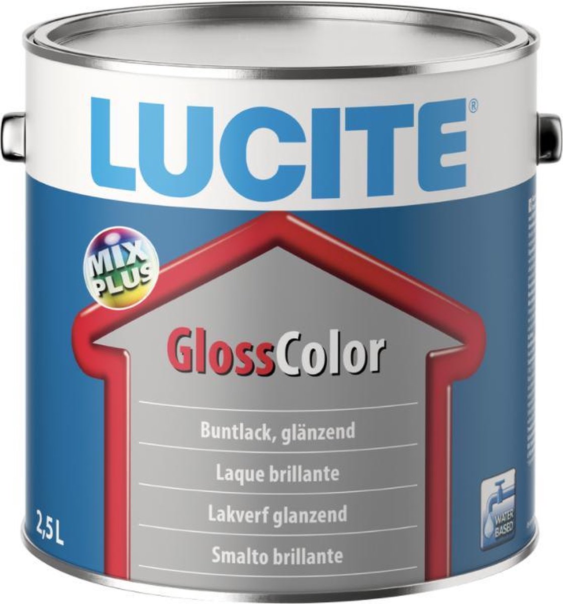 Lucitec Gloss color- Lakverf Glanzend-Wit 2.5l.-Glanzende en watergedragen kleurlak op basis van een speciale bindmiddelcombinatie. Voor zowel binnen als buiten.