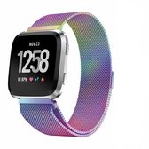 Milanees Smartwatch bandje - Geschikt voor  Fitbit Versa / Versa 2 Milanese band - rainbow - Maat: L - Horlogeband / Polsband / Armband