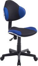 Bureaustoel - Bureaustoelen voor volwassenen - Design - In hoogte verstelbaar - Stof - Blauw/zwart - 45x43x125 cm