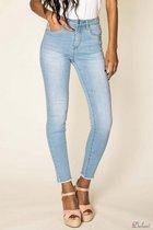 Broek Dulani hoge taille gerafelde enkels light jeans