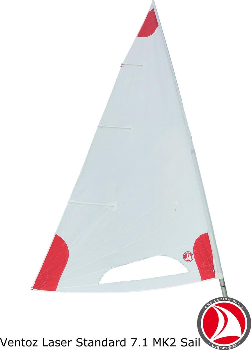 Ventoz Laser Standard MK2 Zeil COMPLEET - Rode Patches (7.1 m2)