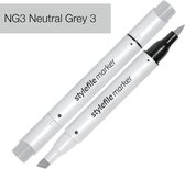 Stylefile Marker Brush - Neutral Grey 3 - Hoge kwaliteit twin tip marker met brushpunt