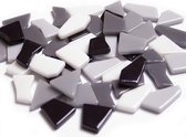 Mozaïeksteentjes Colorful puzzle - wit tot zwart mix; 500 gram