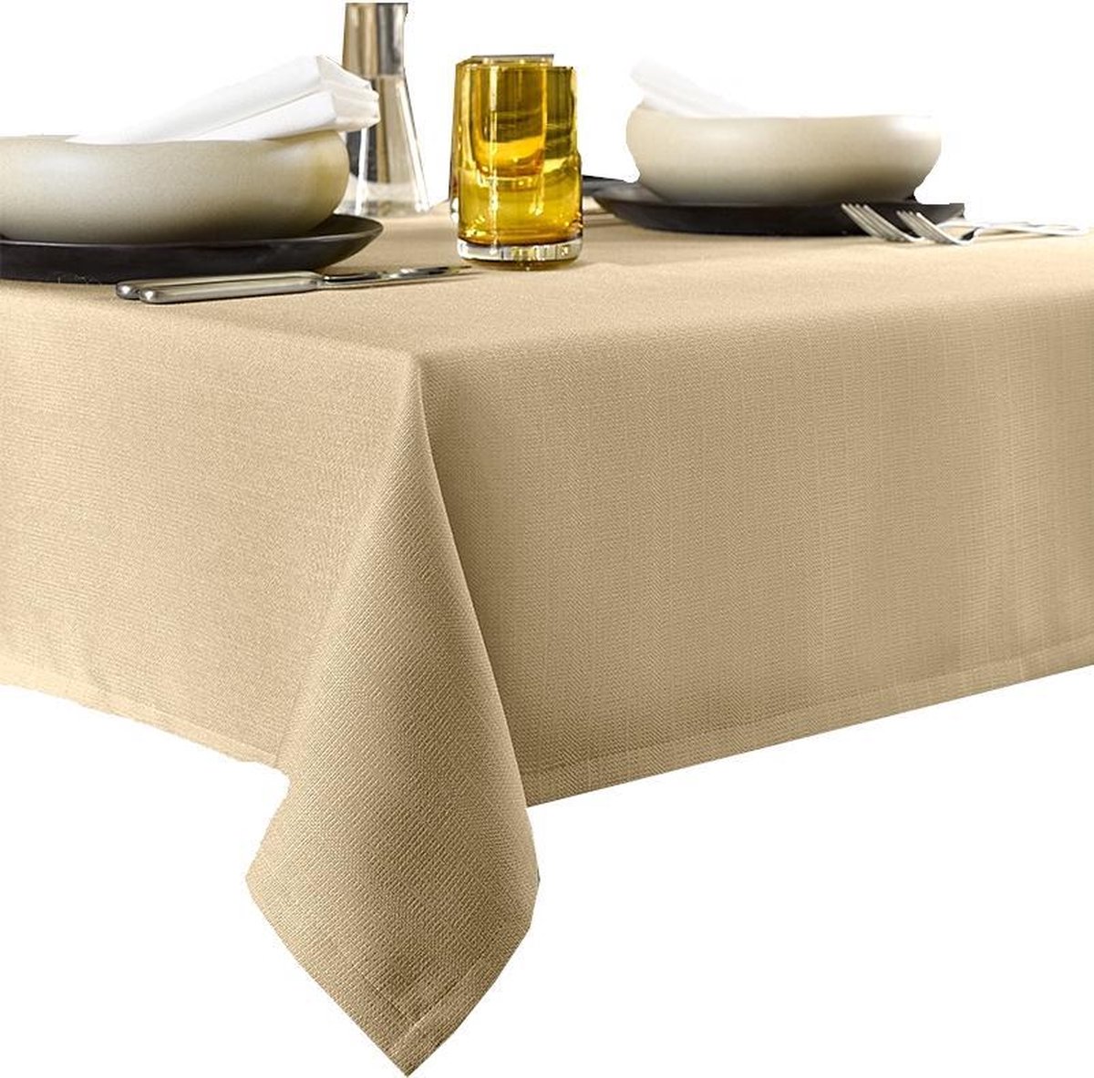 De Witte Lietaer Tafellaken Gibson 145 X 260 Cm Polyester Lichtbruin