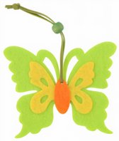 Arti Casa Decoratiehanger Vlinder Vilt 9 Cm Groen/geel