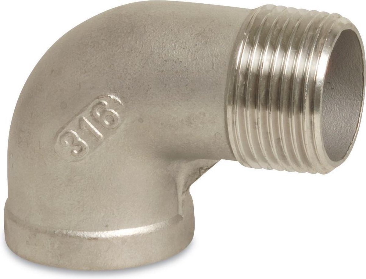 Profec Nr. 92 Knie 90° RVS 316 1/4" binnendraad x buitendraad