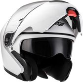 MOTO F20 systeemhelm Flip-Up scooterhelm, motorhelm, Mat wit, S hoofdomtrek 55-56cm