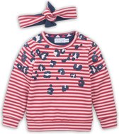 Dirkje - Baby sweater + headband - Red + pink - Vrouwen - Maat 68