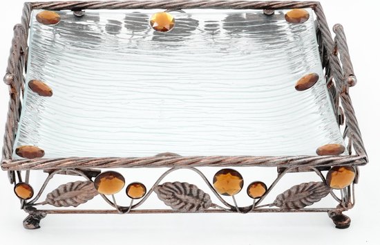 Bol de décoration en verre - Bronze - 30x30 cm