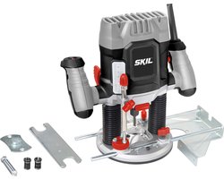 SKIL Bovenfrees 1200W - Freesmachine - Vingerfrees - Spantangen 6, 6,35 & 8mm - Freesdiepte 55mm - Variabele Snelheid - Alle Materialen - Met Breedtegeleider, Centreerpen & Kopieerring - Skil 1841 AA