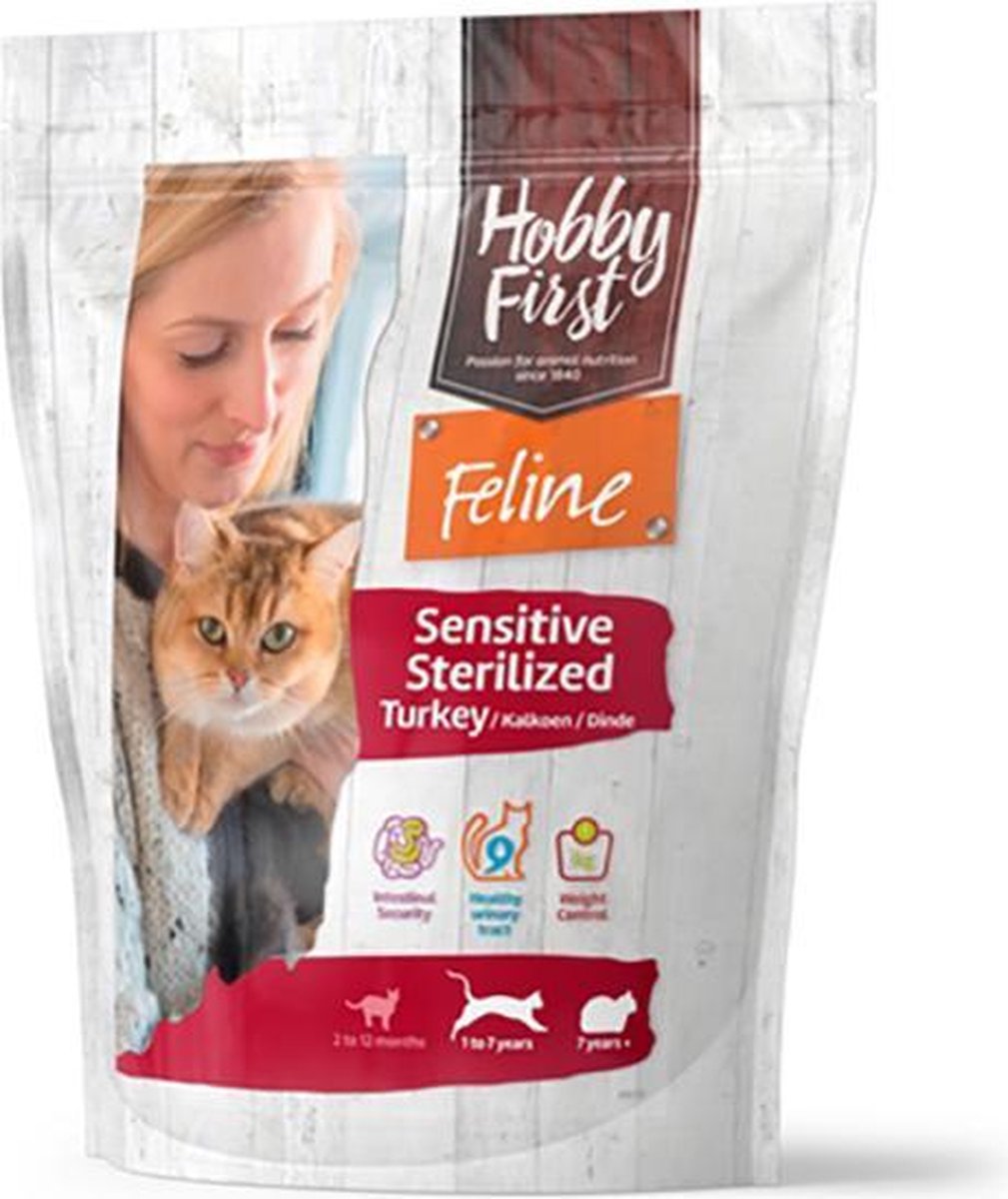 Hobby First Feline Sterilized Turkey / Kalkoen 1,5kg kattenvoer