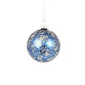 Kerstbal blauw goud - Sass & Belle
