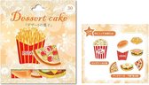 "Dessert Cake" sticker packs | 30 stickers | Oranje | cadeau – kado – geschenk – gift – verjaardag – verassing – feestdag – versiering – decoratie - koek - gebak - toetje - vla - k