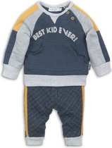 Dirkje - 2 pce Babysuit - Navy melee + grey melee + ochre - Mannen - Maat 80