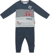 Dirkje - 2 pce Babysuit - Grey melee + red + navy - Mannen - Maat 86