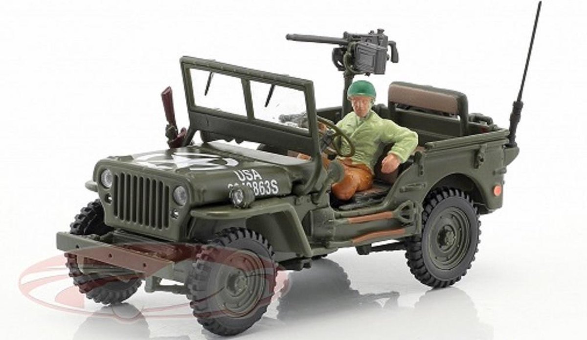 Jeep Willys 4X4 W Open Top + Gun & Man 1-43 Cararama | bol.com