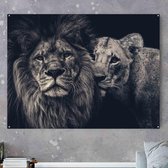 Leeuw schilderij | Schilderij leeuw | Schilderij leeuw zwart wit | Schilderij leeuwenkop | Schilderij leeuw en leeuwin