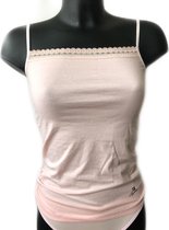 Lydia dames Spaghetti hemdje met kant licht roze maat XL