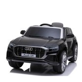 Audi Q8 Elektrische kinderauto Accu auto  12 volt met rubberen banden, leren zitje en Afstandsbediening (Zwart)