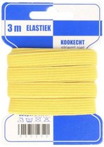 gekleurd blauwe kaart elastiek 3 meter 10 mm breed, kookecht, geel