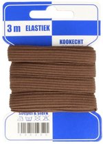 gekleurd blauwe kaart elastiek 3 meter 10 mm breed, kookecht, bruin