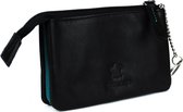Massi Miliano  Sleutel-etui Unisex  Leer A1-05-(6+77) -zwart/aqua (turquase)-