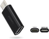 A-konic Micro-USB naar USB-C adapter - Verloop converter- Zwart