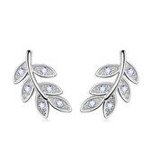oorbellen dames | oorstekers dames | zilveren dames oorbellen | 925 zilver oorbellen | blad oorbellen | cadeau voor vrouw | zirkonia stenen |