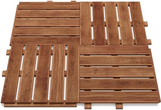 Floranica® houten tegel volledig gemaakt van geïmpregneerd larikshout,  terrastegels,... | bol.com