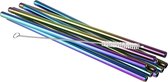 Metal Straw Rainbow 215*8 mm 10 straws + brush | Things For Drinks