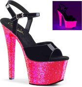 Pleaser - SKY-309UVLG Sandaal met enkelband, Paaldans schoenen - Paaldans schoenen - 37 Shoes - Roze