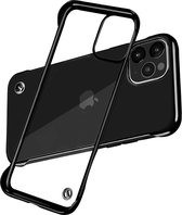 geschikt voor Apple iPhone 11 Pro Max slim case met bumpers - zwart + glazen screen protector