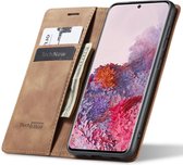 Hoesje geschikt voor Samsung Galaxy S20 - Book Case Leer Slimline Bruin